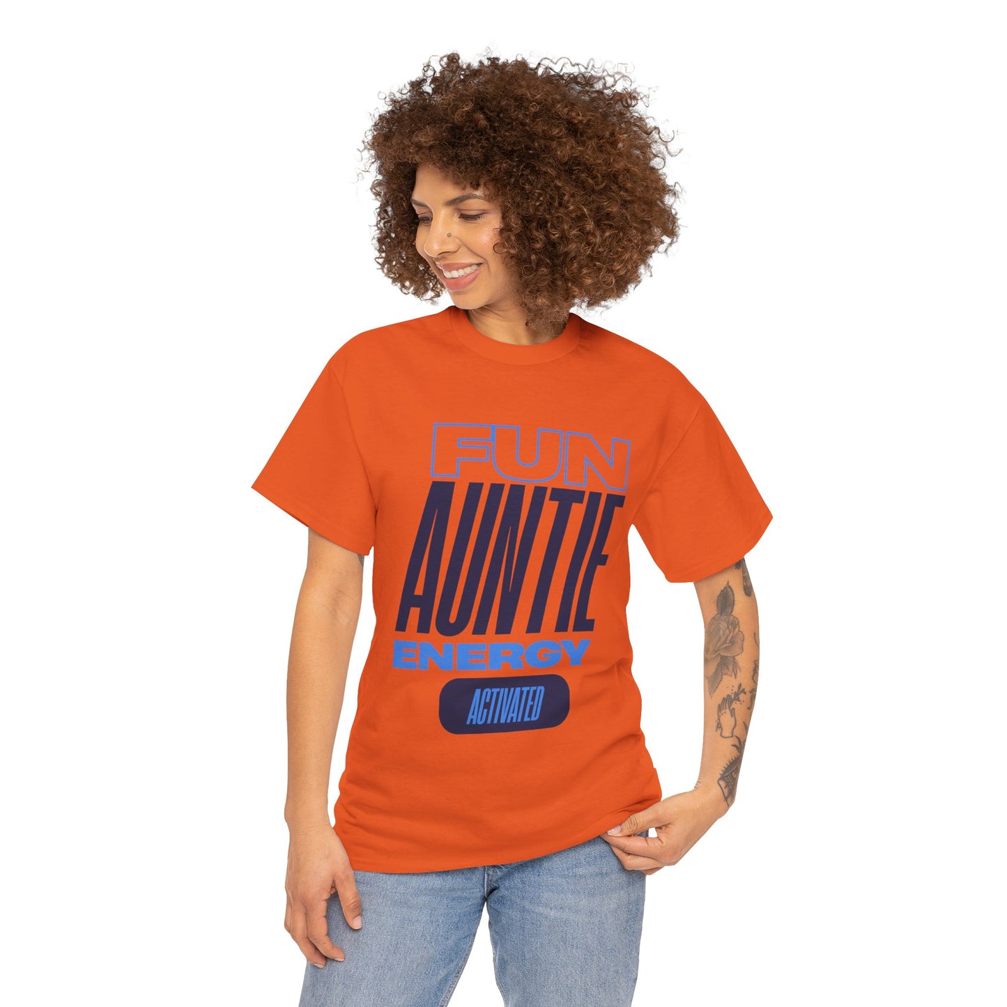 Fun Auntie Energy Activated Tee - Perfect Gift for Cool Aunts, Casual Wear, Gifting, Family Celebrations, Aunt's Day