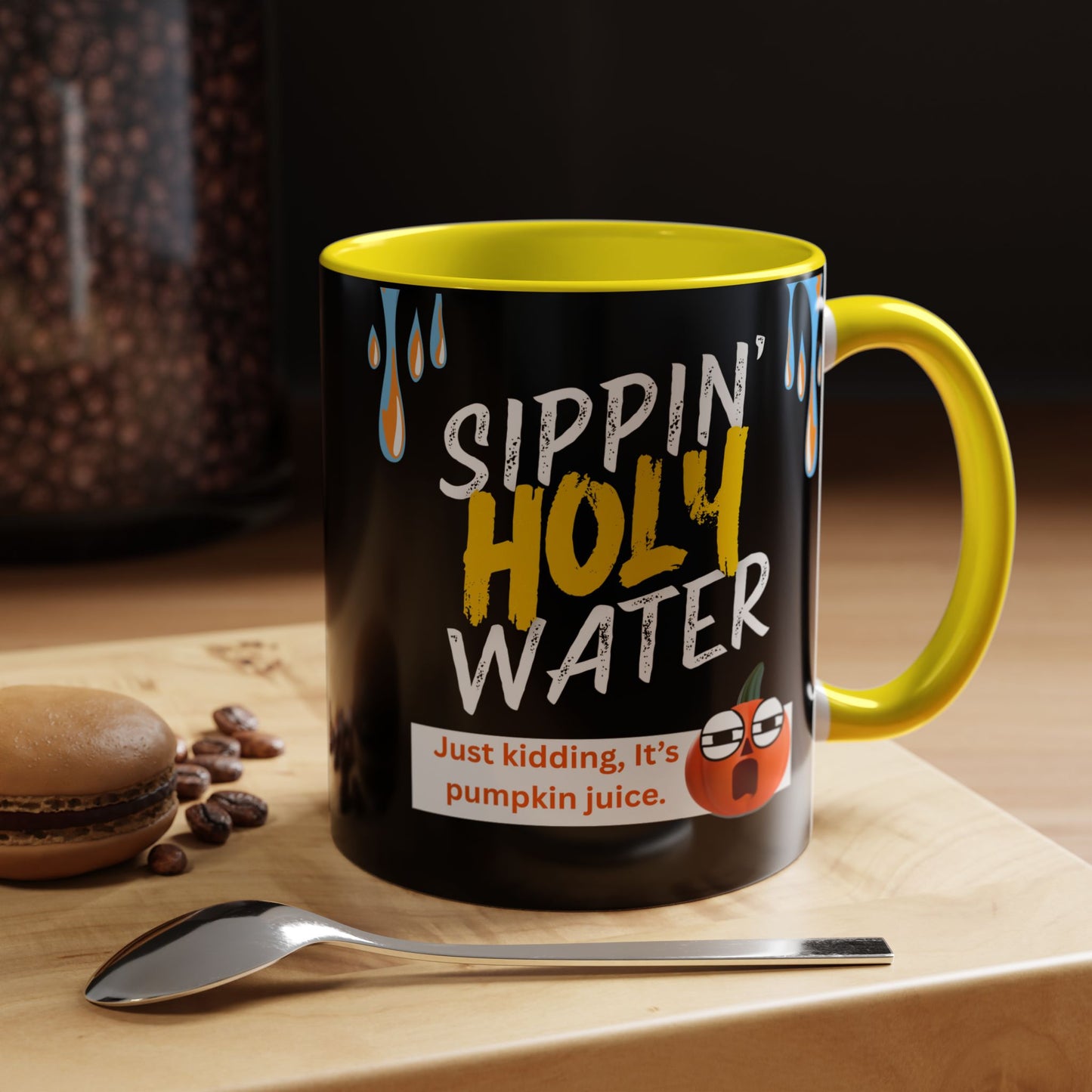 Sippin' Holy Water Coffee Mug, Funny Pumpkin Juice Mug, Halloween Coffee Cup, Unique Gift for Fall, Cute Office Mug, Quirky Kitchenware
