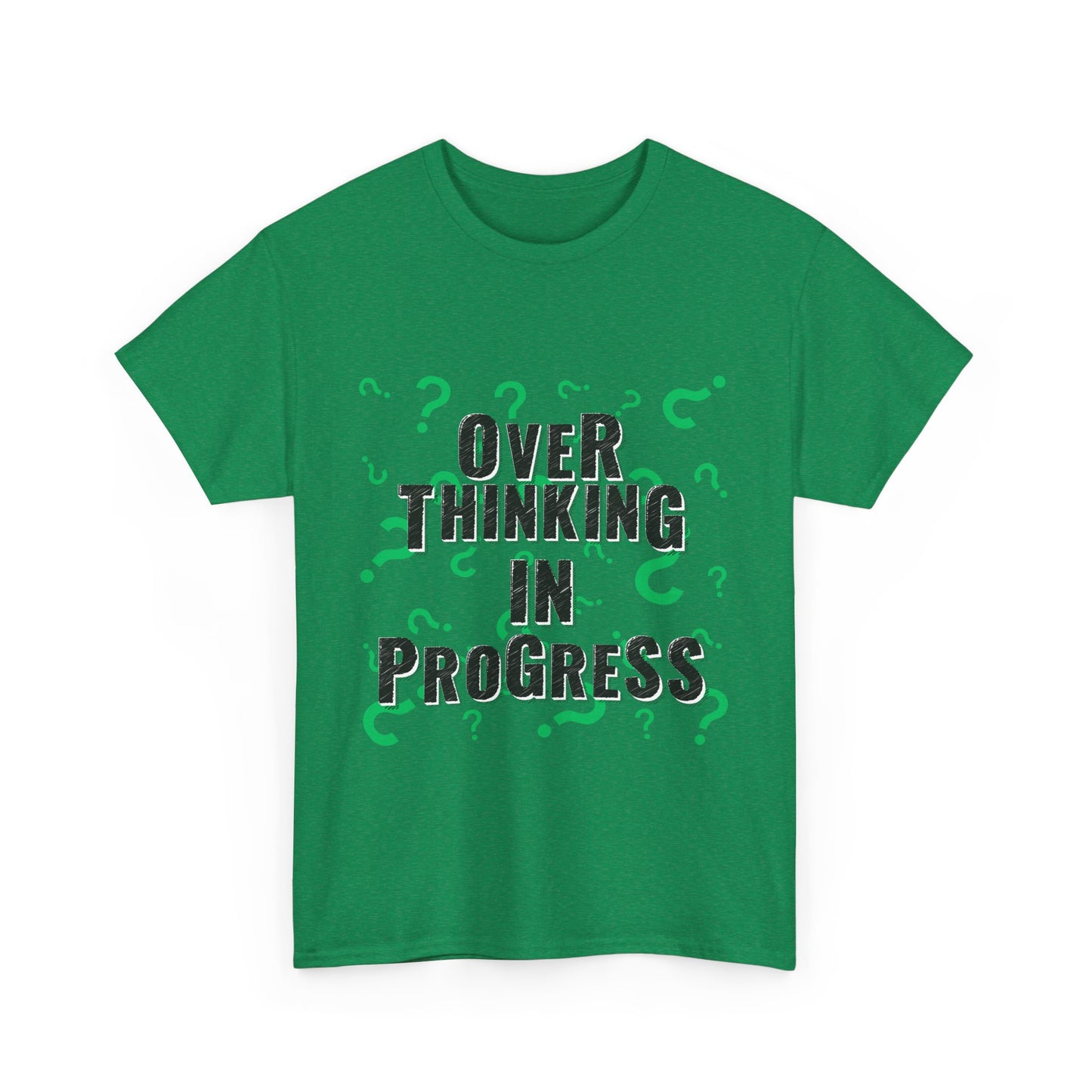 Overthinking in Progress Unisex Heavy Cotton Tee, Fun Graphic T-Shirt, Casual Wear, Gift for Thinkers, Relaxed Fit Tee