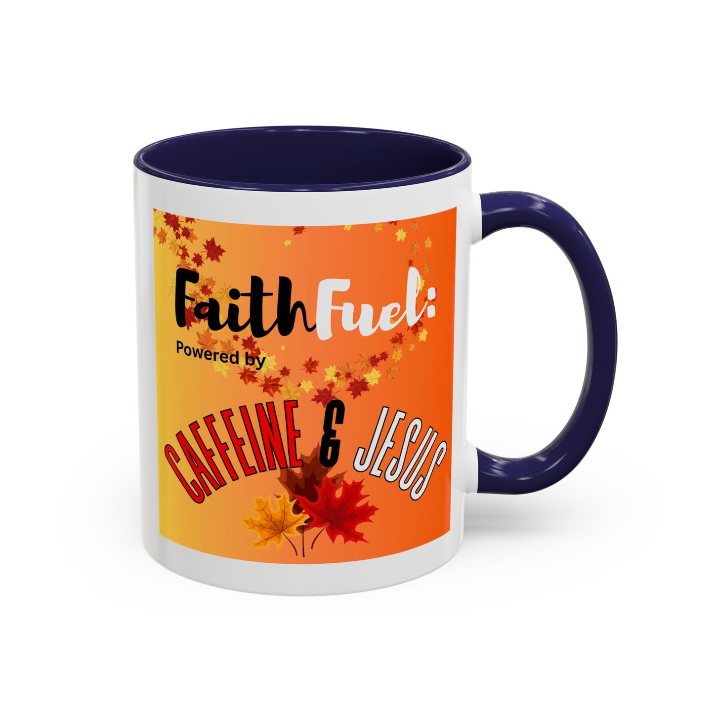 FaithFuel Caffeine & Jesus Mug - Fall Coffee Cup, Inspirational Gift, Autumn Decor, Home Office Supplies, Religious Mug