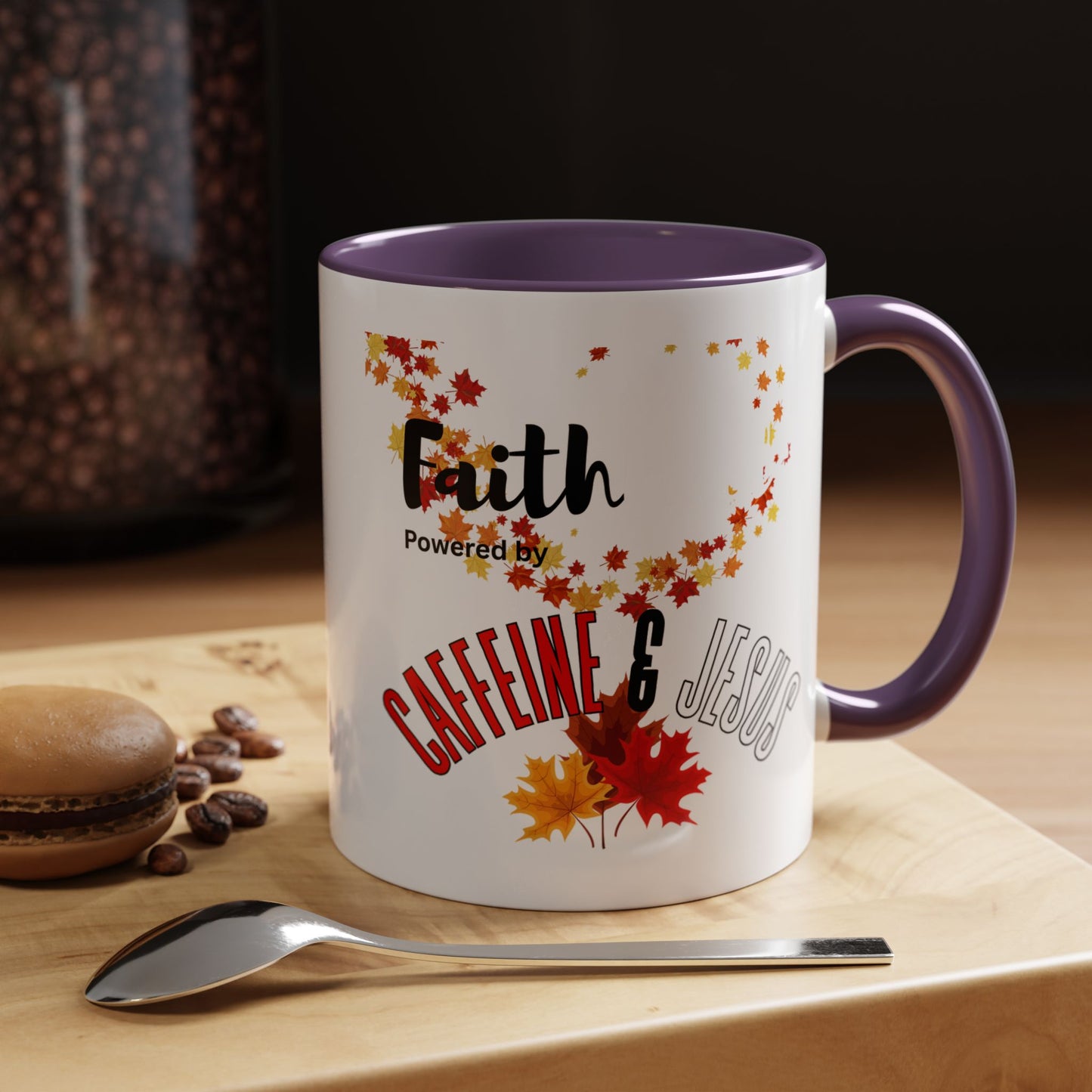 Faith & Caffeine Fall Coffee Mug | Perfect for Autumn Lovers, Thanksgiving Gift, Religious Coffee Cup, Inspirational Drinkware, Cozy Vibes