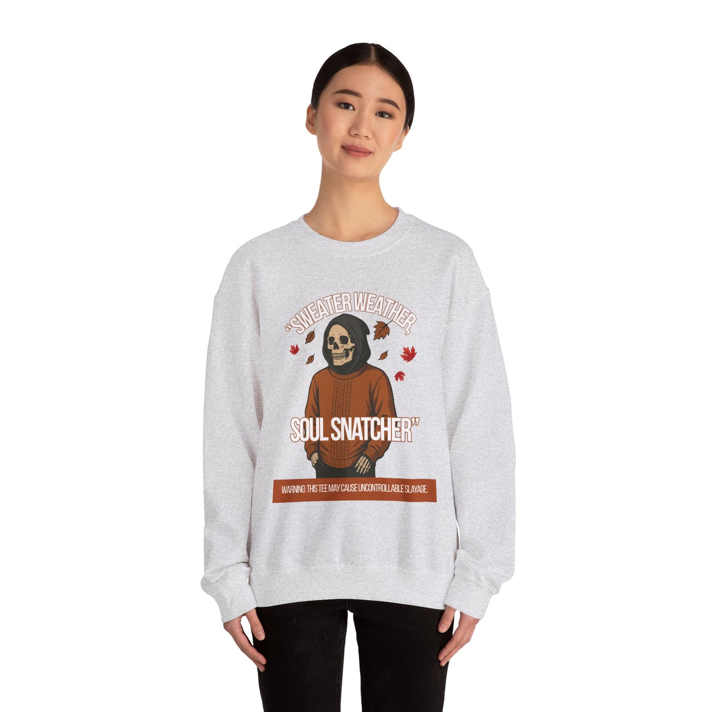 Soul Snatcher Crewneck Sweatshirt - Cozy Unisex Fall Apparel, Halloween Gift, Casual Streetwear, Autumn Fashion, Comfy Sweater