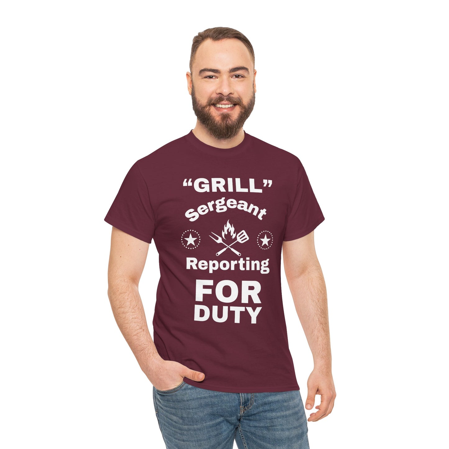 Grill Sergeant Tee - Perfect for BBQs, Father's Day Gift, Unisex Cotton T-Shirt, Outdoor Parties, Cooking Enthusiasts