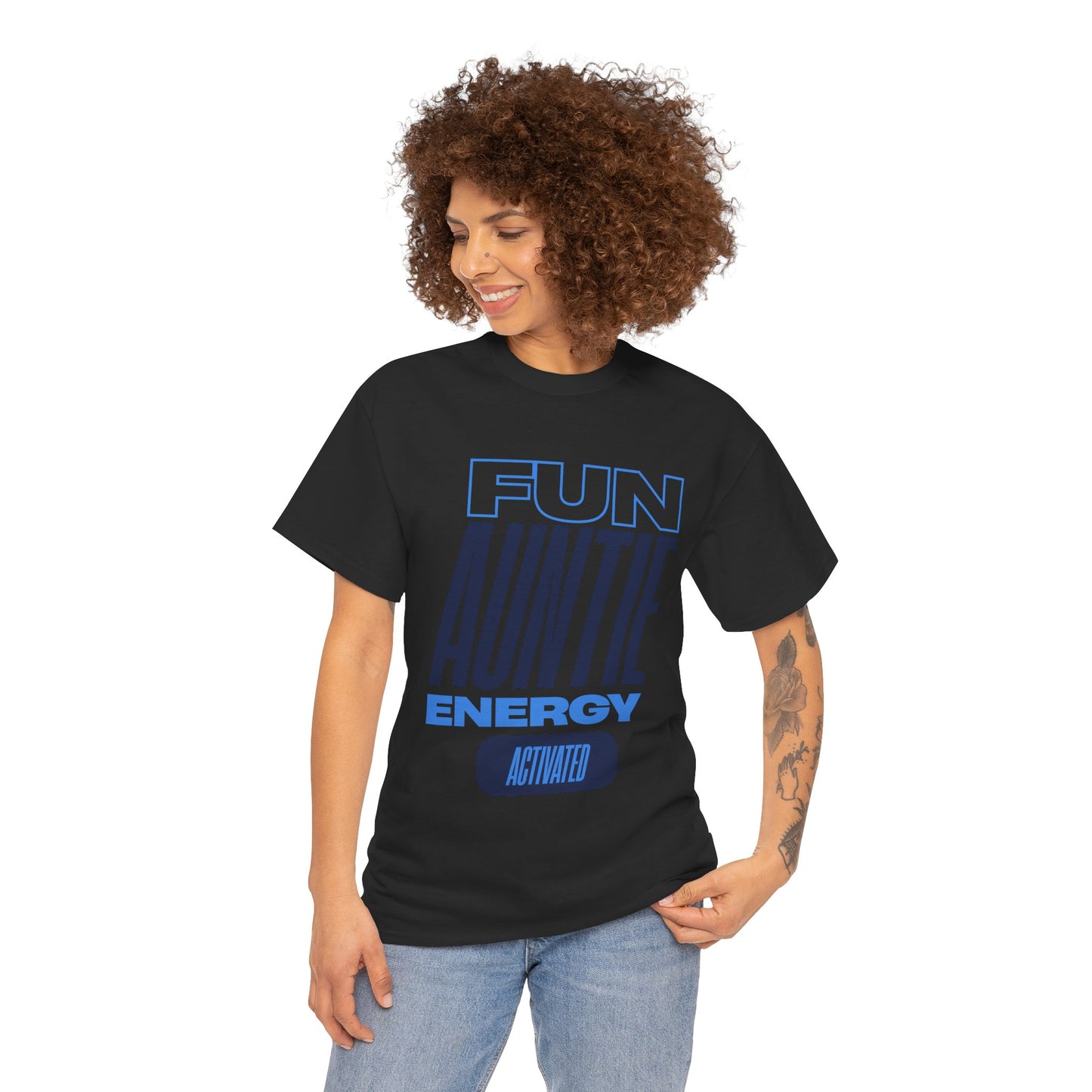 Fun Auntie Energy Activated Tee - Perfect Gift for Cool Aunts, Casual Wear, Gifting, Family Celebrations, Aunt's Day