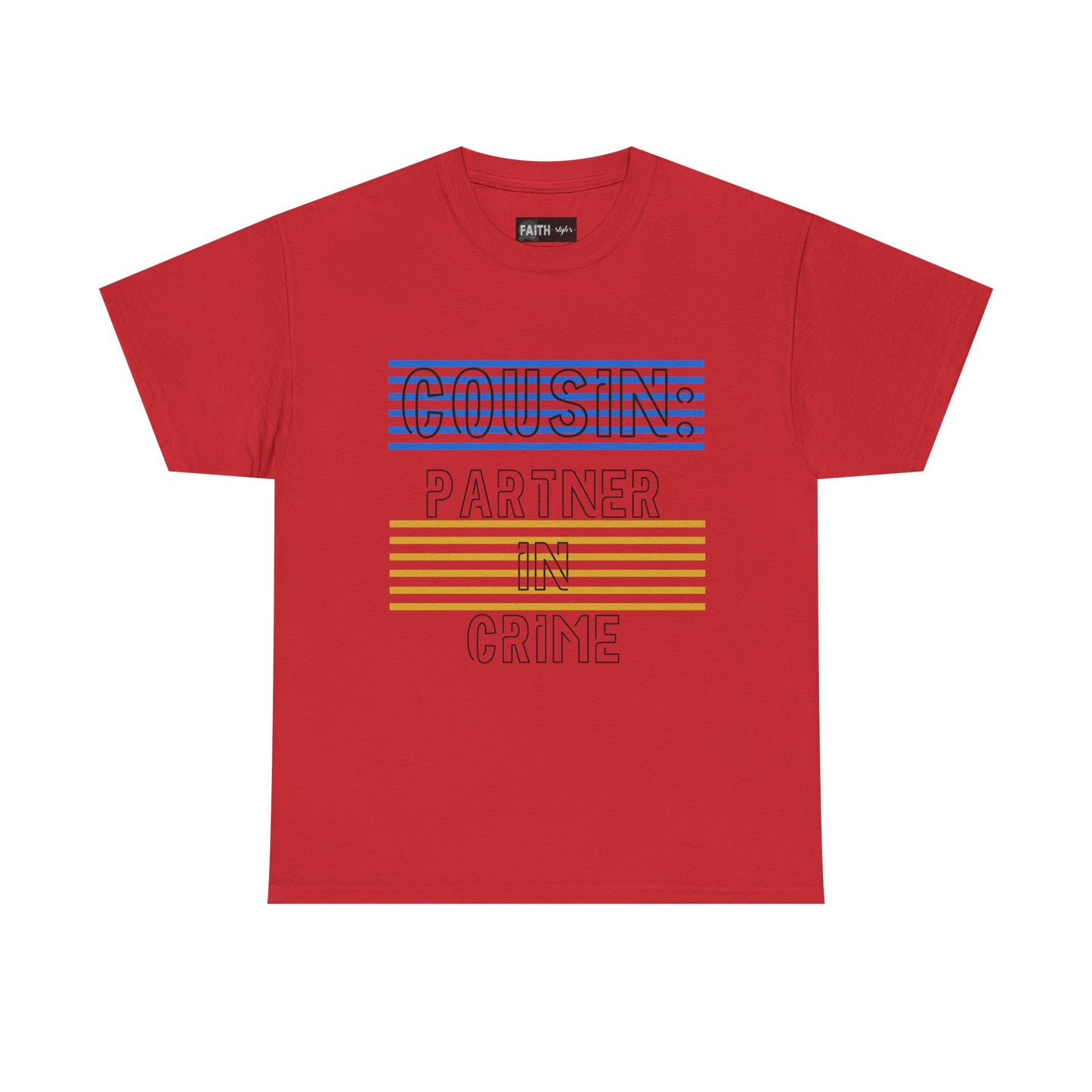 Cousins Partner in Crime Tee | Unisex Heavy Cotton T-Shirt for Family Gatherings, Cousin's Day, Gift for Cousins, Comfortable Casual Wear
