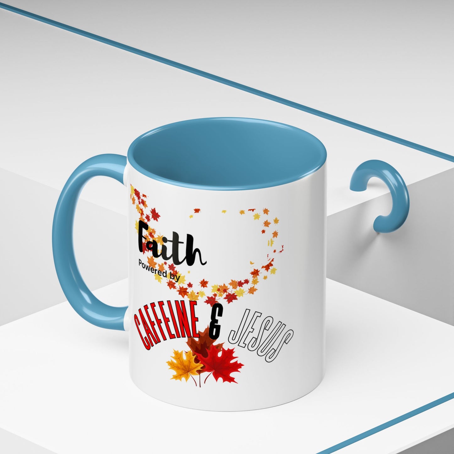 Faith & Caffeine Fall Coffee Mug | Perfect for Autumn Lovers, Thanksgiving Gift, Religious Coffee Cup, Inspirational Drinkware, Cozy Vibes