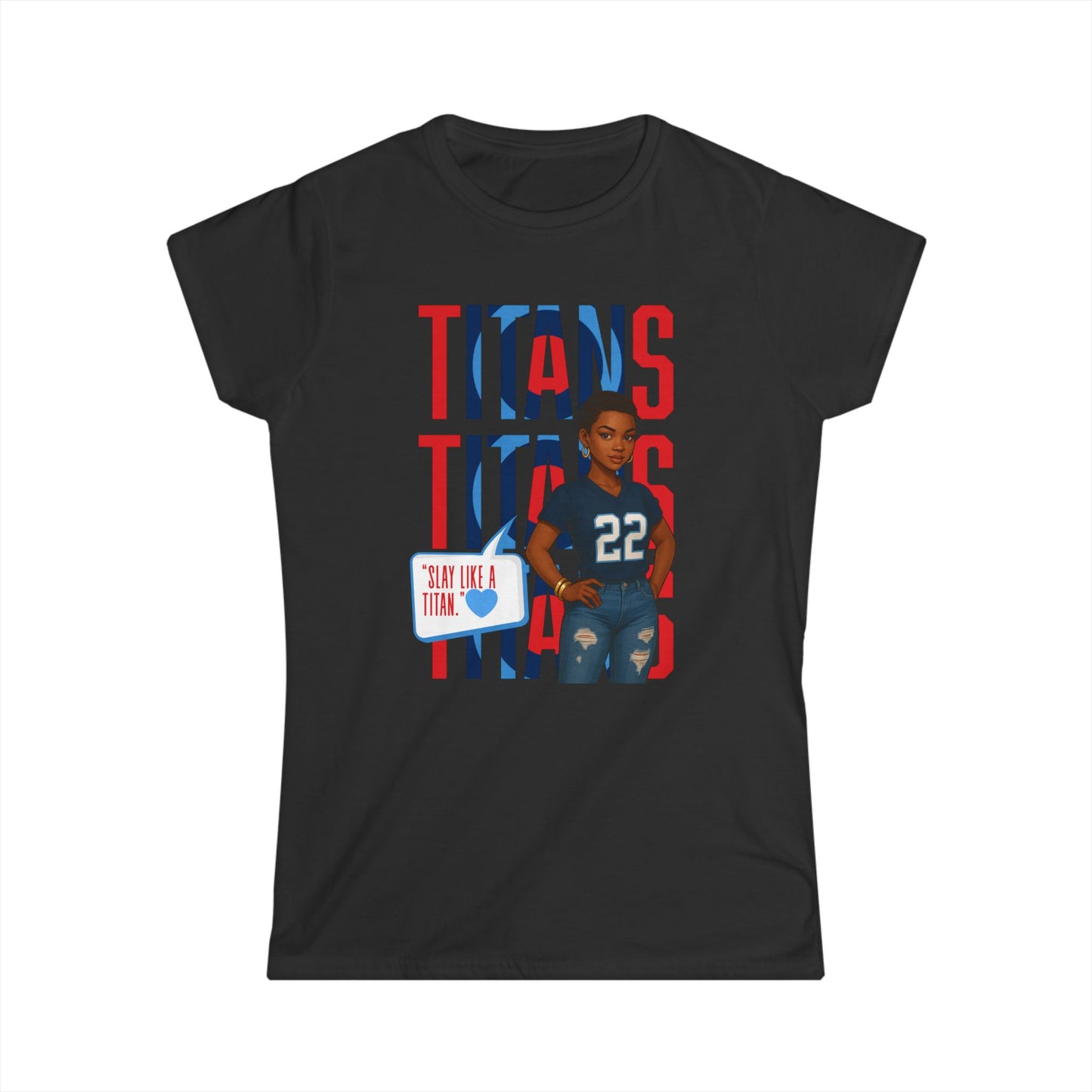 Women Sports Spirit Tee - Titans Fan Shirt, Game Day Outfit, Cheerleader Top, Birthday Gift, Teams Support Apparel