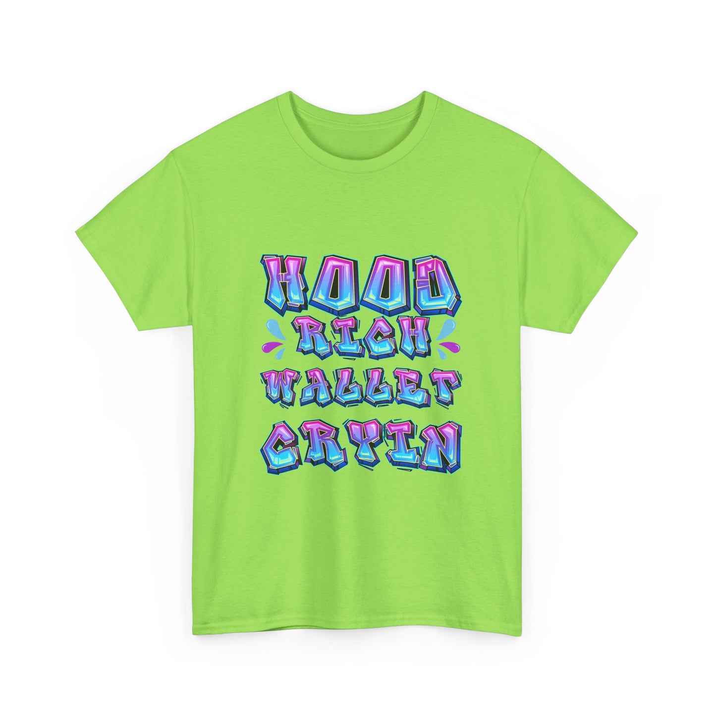 Cool Graphic Tee - 'Hood Rich Wallet Cryin' Unisex Heavy Cotton T-shirt