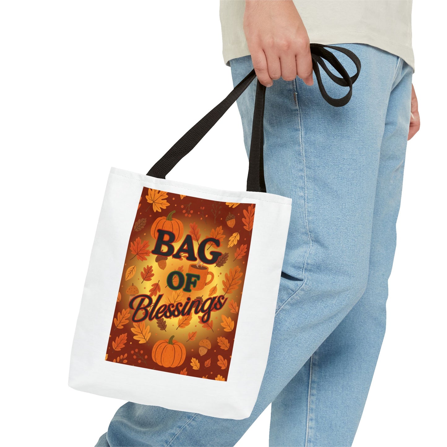 Autumn Blessings Tote Bag, Fall Tote for Shopping, Thanksgiving Gift Bag, Seasonal Carrier, Eco-Friendly Reusable Tote