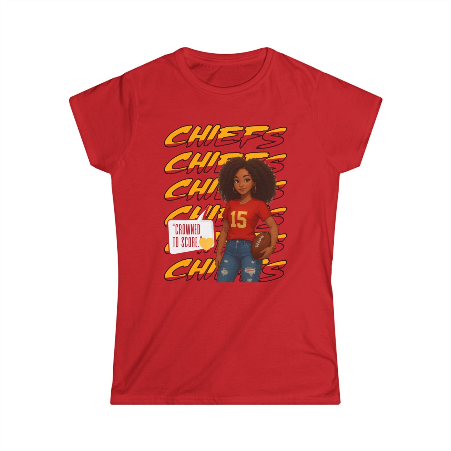 Chiefs Game Day Women's Tee, Football Fan Shirt, Cute Sports Apparel, Casual Women's Top, Gift for Chiefs Fans, Unique Team Spirit