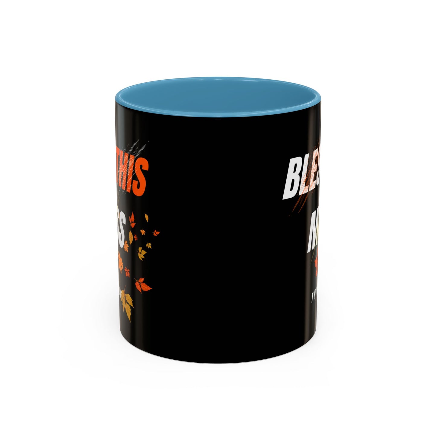 Bless This Mess Coffee Mug, Autumn Mug, Funny Mug Gift, Black Ceramic Mug, Fall Coffee Cup