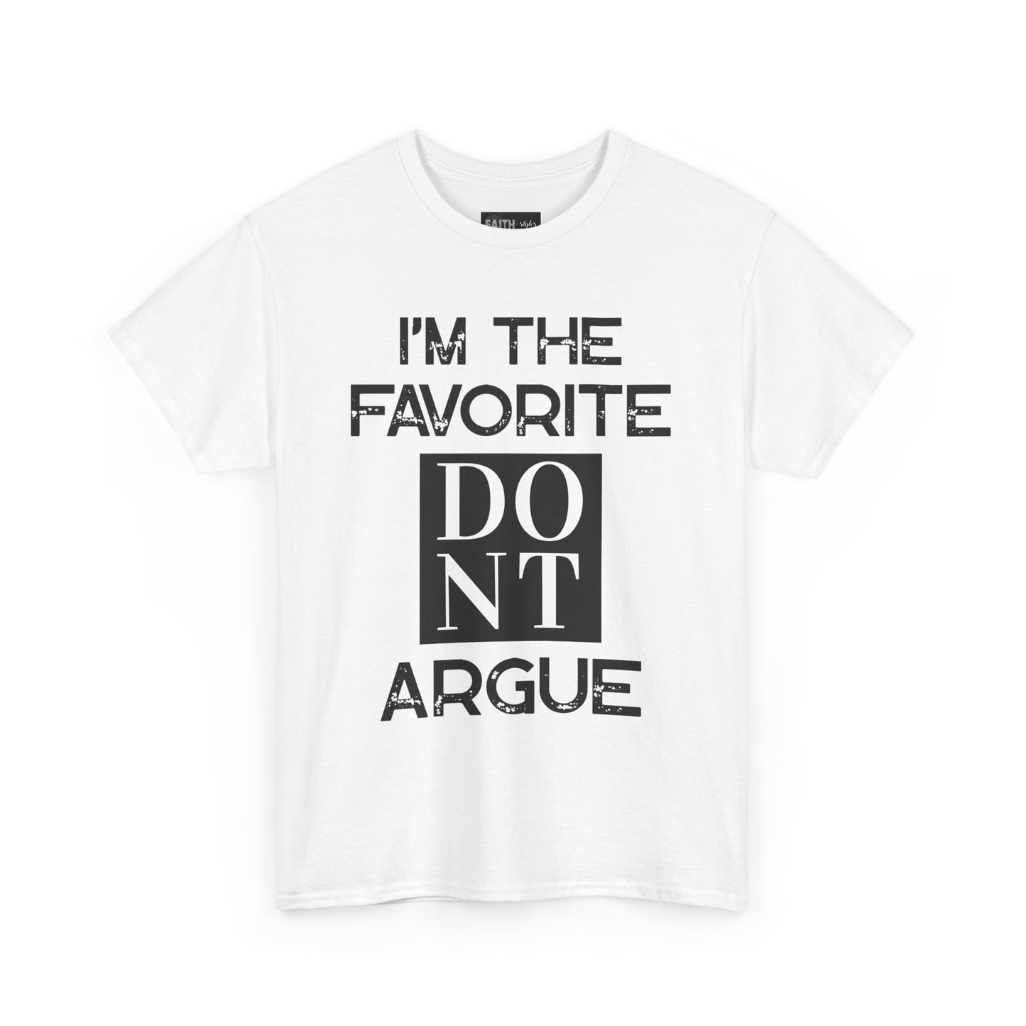 I'm the Favorite Unisex Heavy Cotton Tee, Funny Tee Shirt for Friends, Family Gift, Humor Top, Casual Wear, Birthday Gift, Everyday Comfort