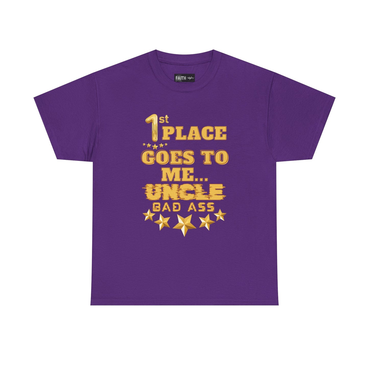 1st Place Uncle Badass Tee | Funny Gift for Uncle, Unisex Cotton Shirt, Family Reunion, Birthday Celebration, Casual Wear