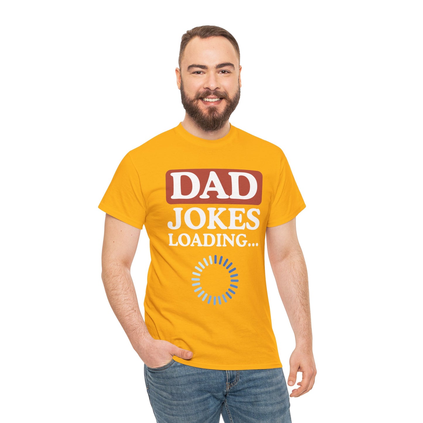 Dad Jokes Loading Unisex Heavy Cotton Tee, Funny Father's Day Gift, Humor T-Shirt, Dad Shirt, Gag Gift for Dads, Casual Everyday Wear