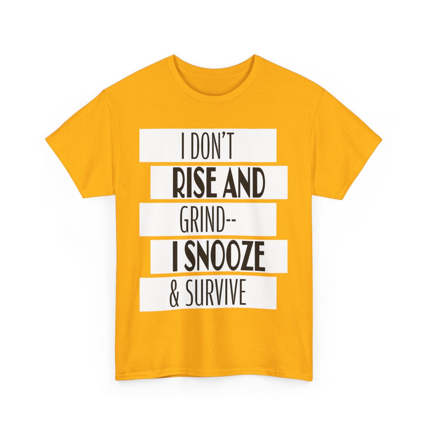 Funny Snooze Survival Tee for Lazy Days, Male's Cotton T-Shirt, Gift for Coffee Lovers, Sleepyhead Apparel, Relaxed Lifestyle Top