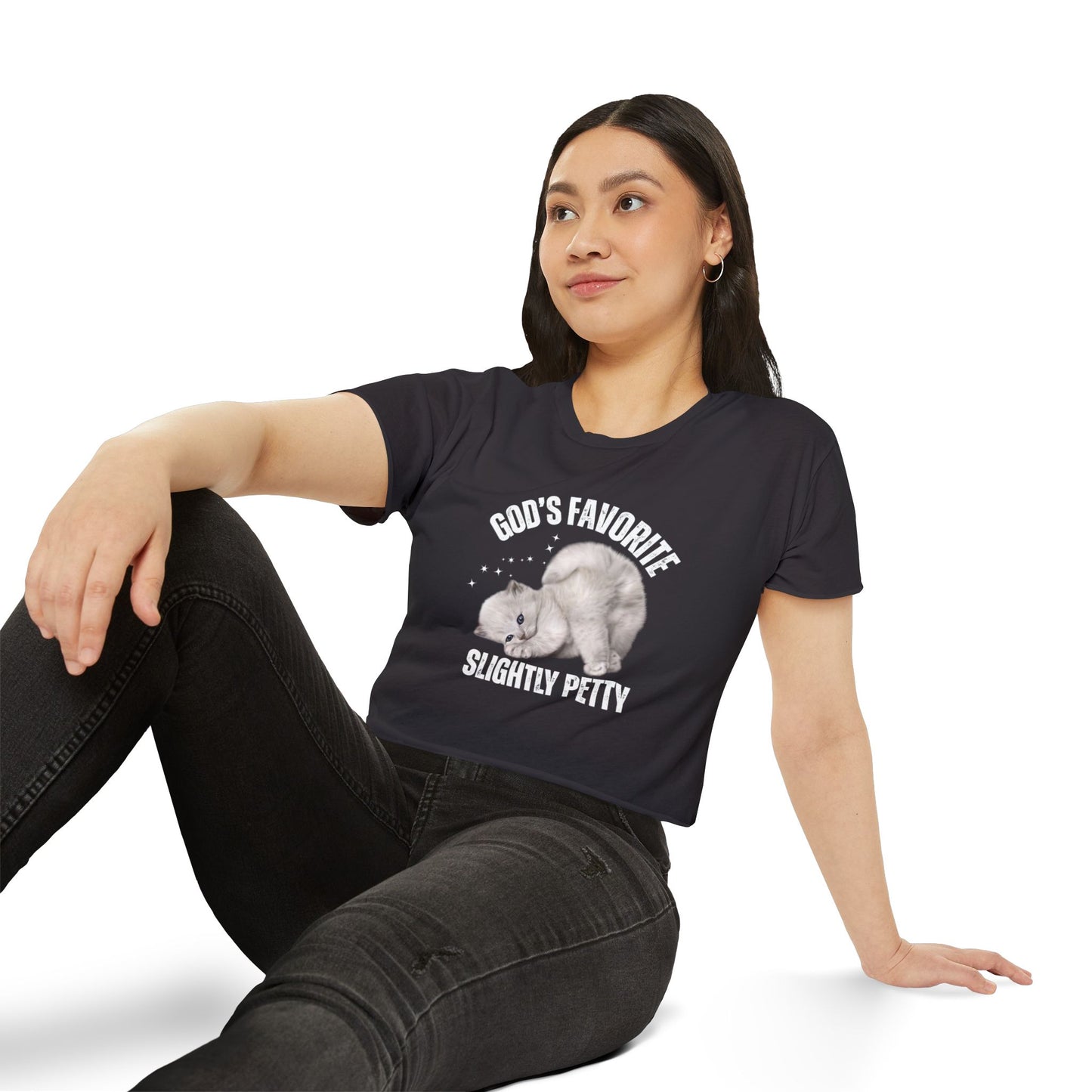 God's Favorite Slightly Petty Women's Festival Crop Top, Cute Summer Shirt, Fun Graphic Tee, Festival Outfit, Trendy Streetwear