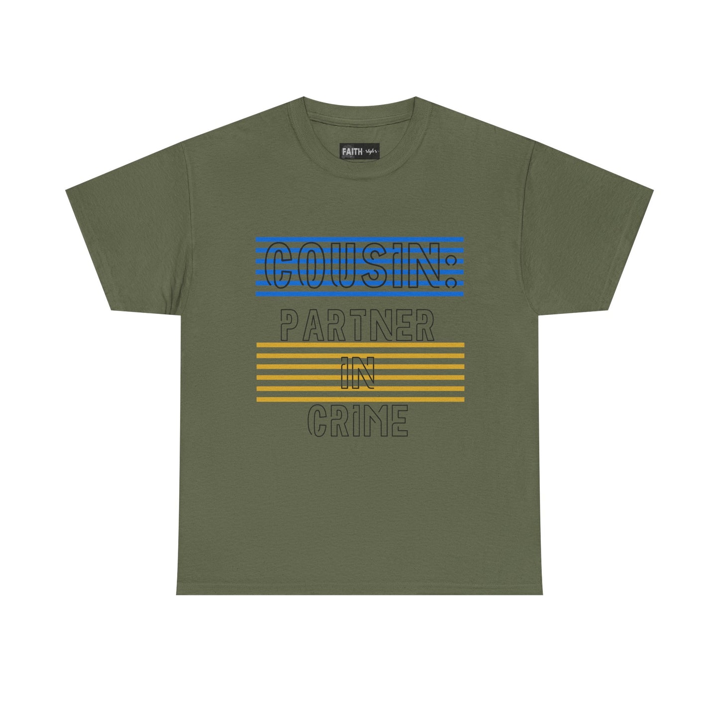 Cousins Partner in Crime Tee | Unisex Heavy Cotton T-Shirt for Family Gatherings, Cousin's Day, Gift for Cousins, Comfortable Casual Wear