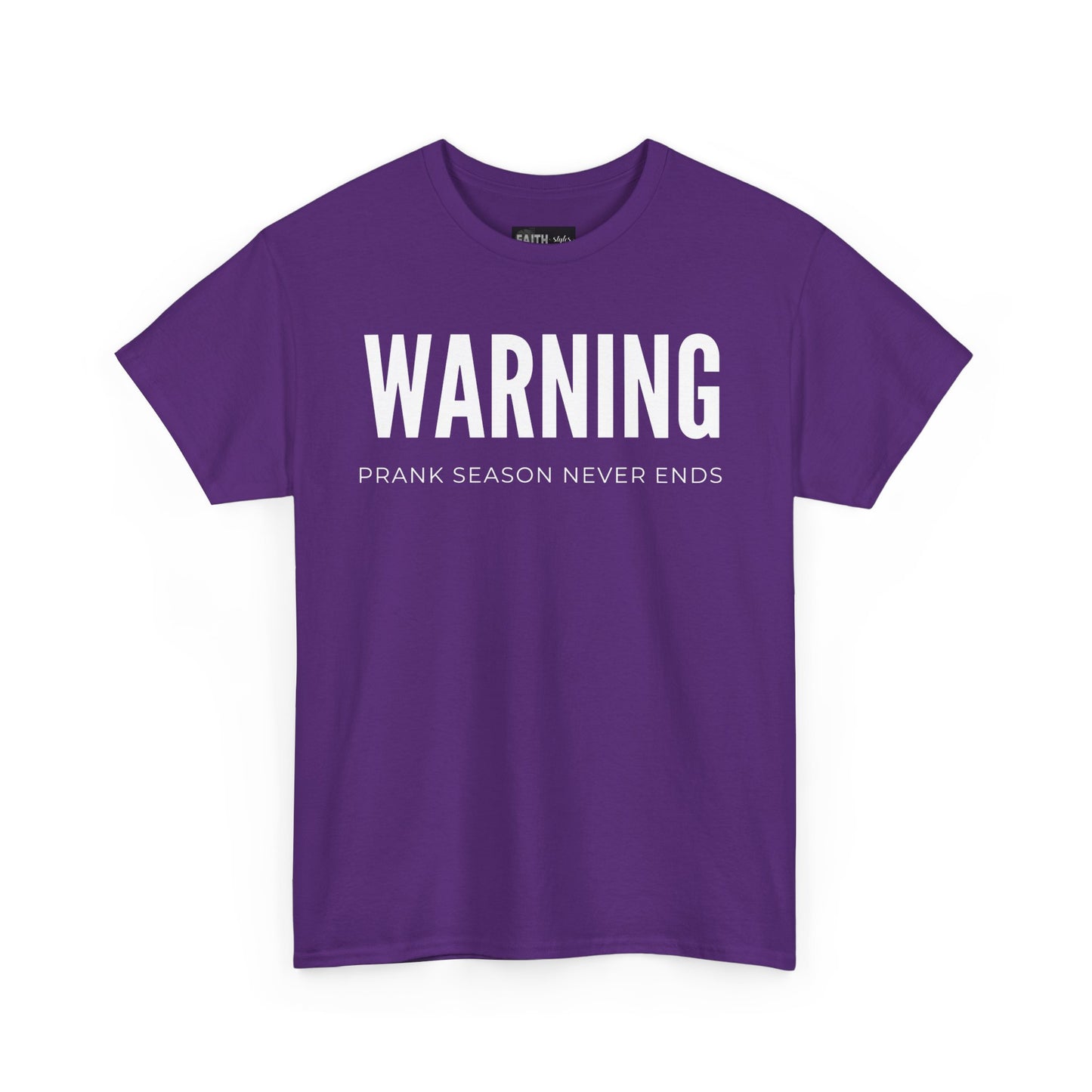 Warning Prank Season Unisex Heavy Cotton Tee | Fun Gift, Casual Wear, Comedy Merchandise, Birthday Gift, Prankster Shirt