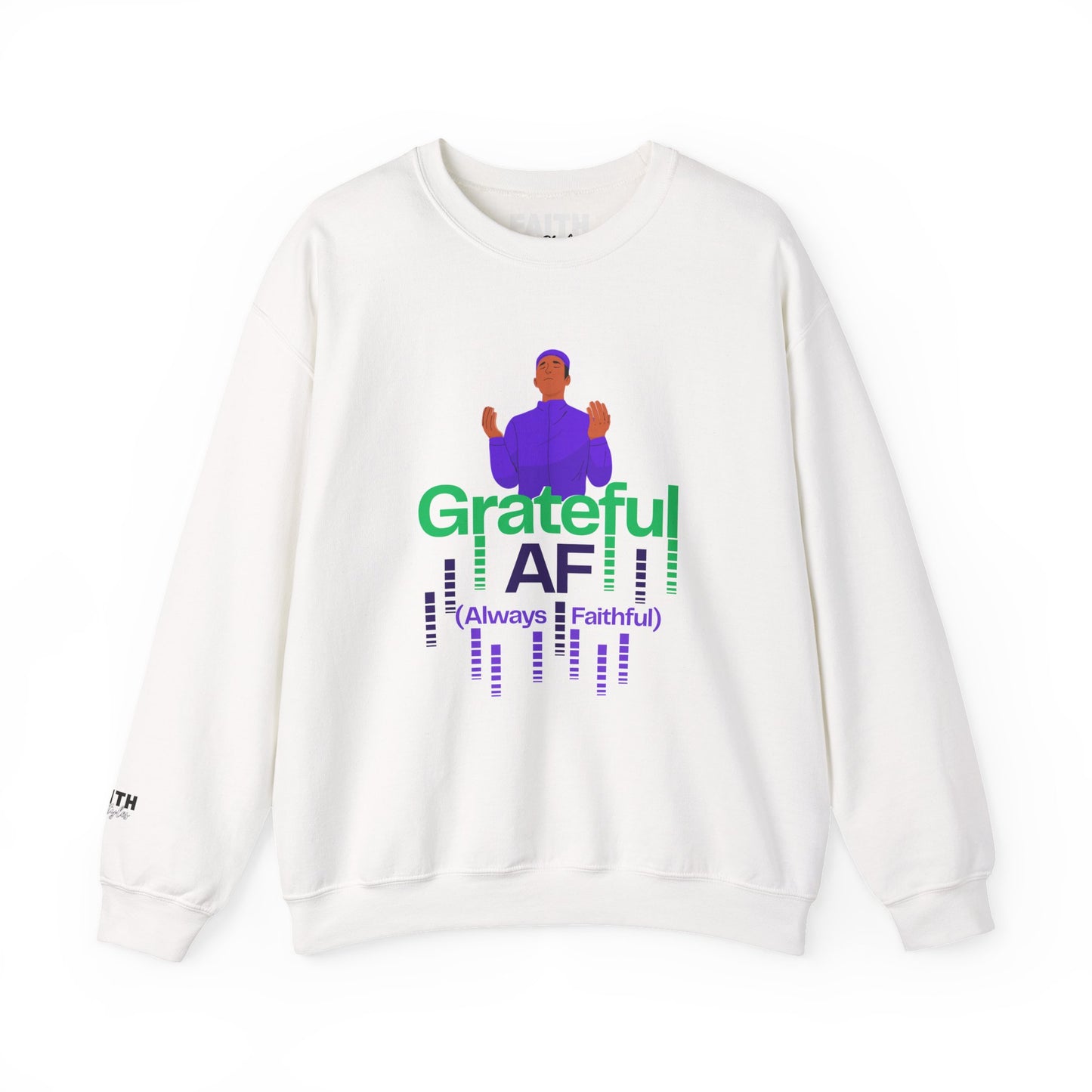 Male Grateful AF Unisex Crewneck Sweatshirt | Cozy Gift for Friends, Thanksgiving Apparel, Everyday Comfort, Gratitude Expression