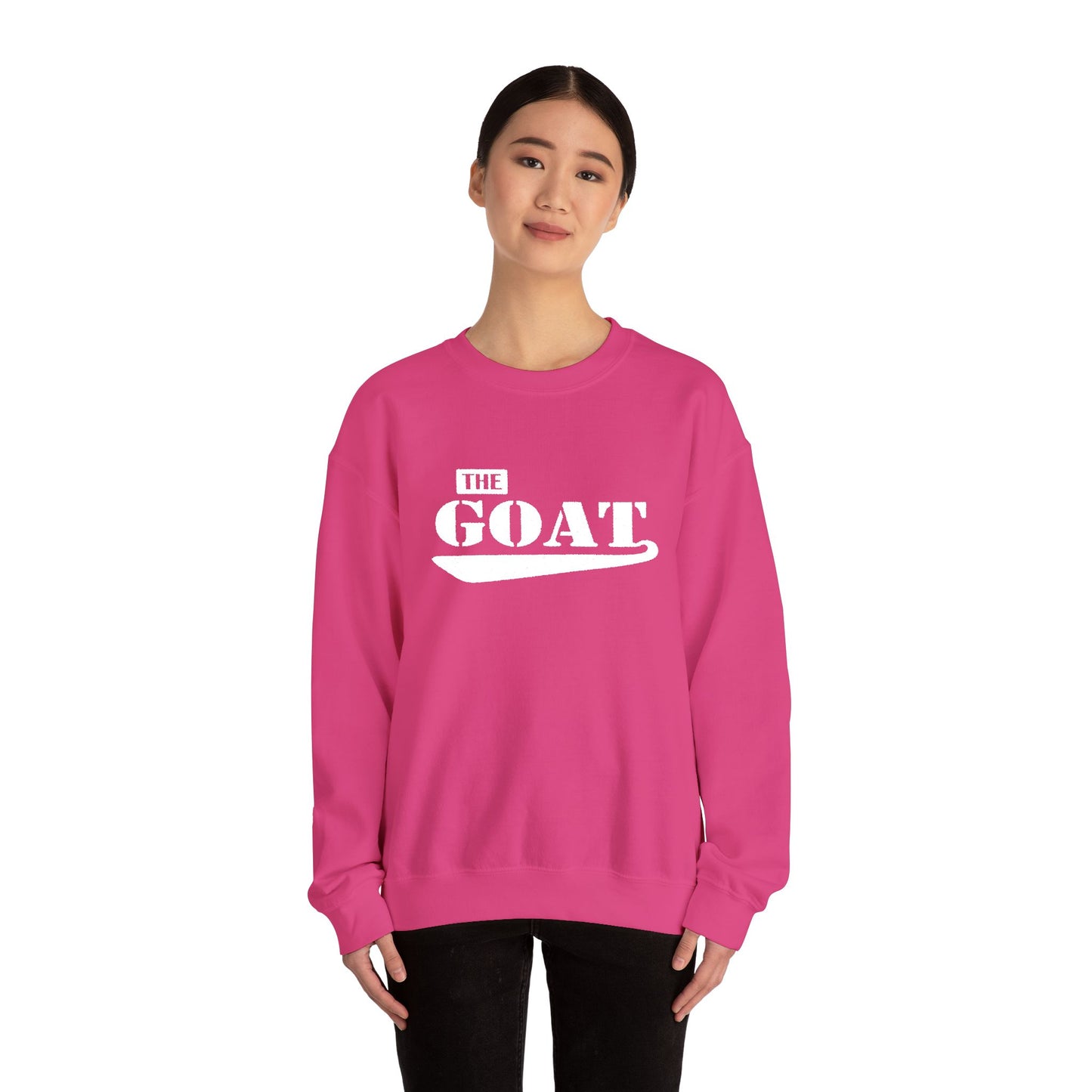 NEW FaithStyles Embroidery The GOAT Crewneck Sweatshirt — Bold Graphic Unisex Pullover