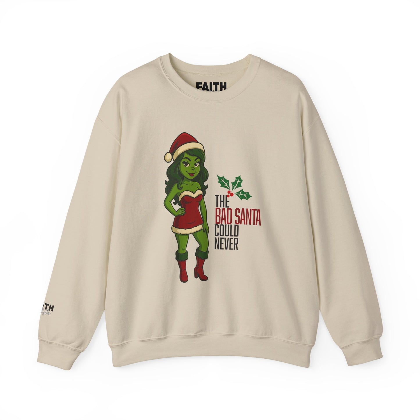 Christmas Girl Holiday Sweatshirt — 'The Bad Santa Could Never' Christmas Crewneck