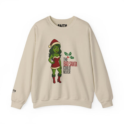 Christmas Girl Holiday Sweatshirt — 'The Bad Santa Could Never' Christmas Crewneck