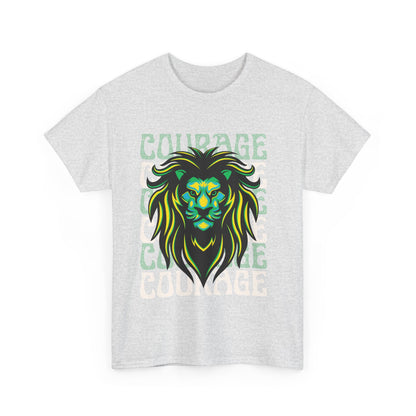 Courageous Lion Tee, Motivational Shirt, Unisex Cotton T-Shirt, Gift for Strength, Inspirational Apparel, Courage Theme