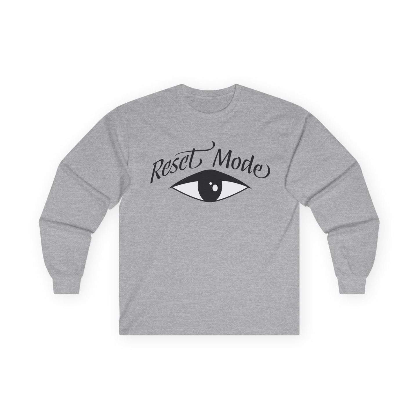 Reset Mode Long Sleeve Tee — Minimal Eye Graphic Spiritual Streetwear