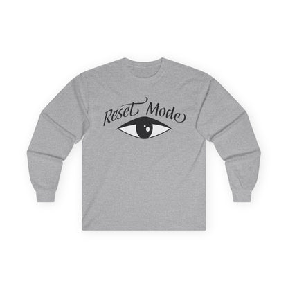 Reset Mode Long Sleeve Tee — Minimal Eye Graphic Spiritual Streetwear