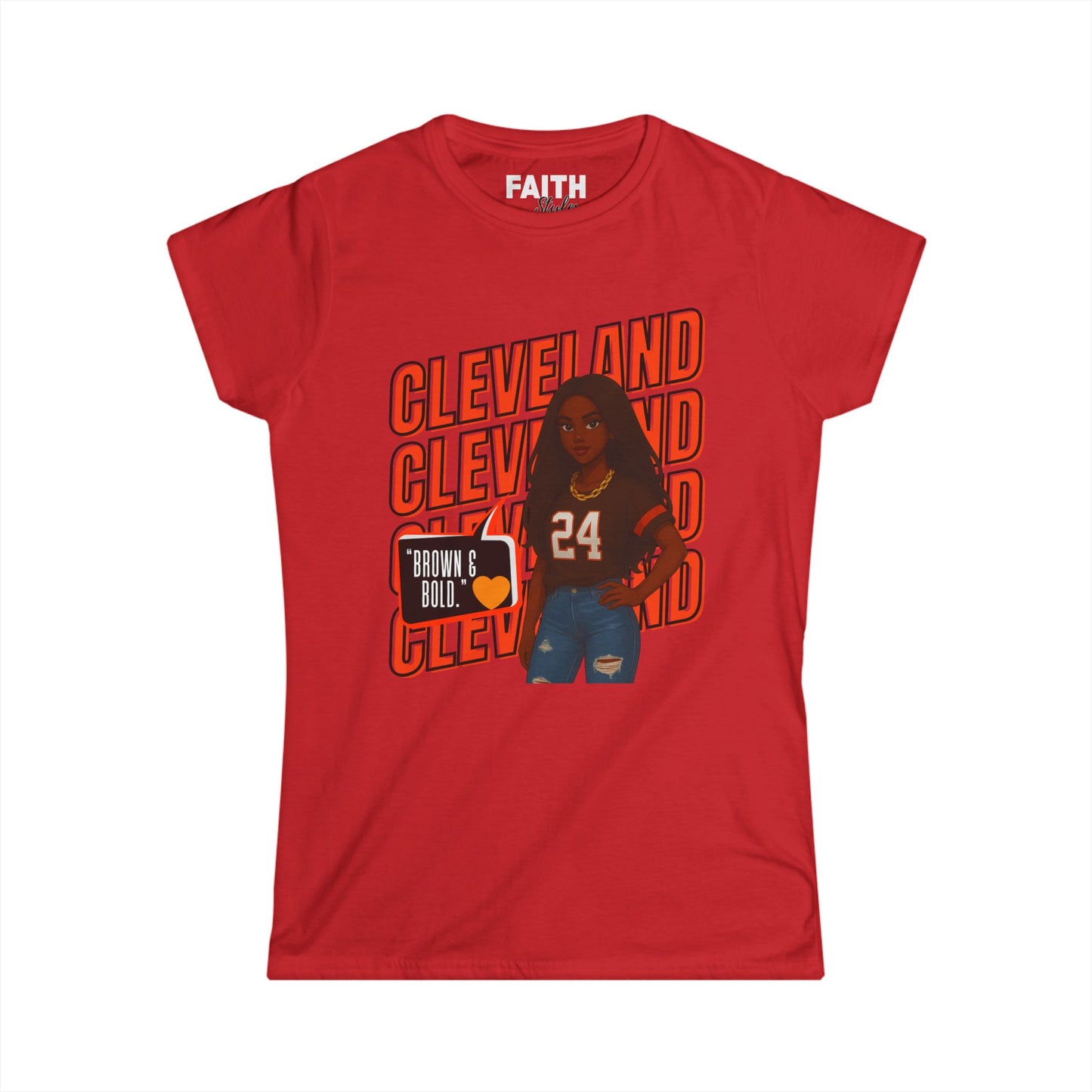 Cleveland Vibes Women's Tee — 'Brown N Bold' Graphic Shirt