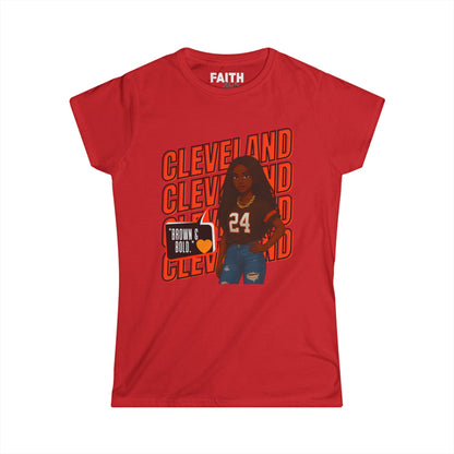 Cleveland Vibes Women's Tee — 'Brown N Bold' Graphic Shirt