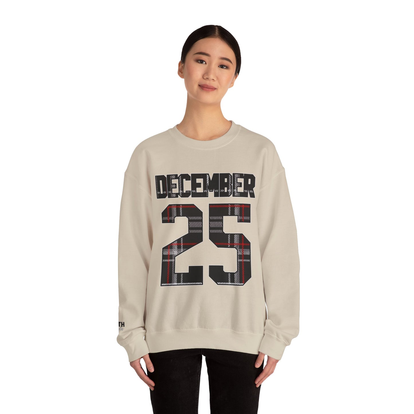December 25 Plaid Number Crewneck Sweatshirt