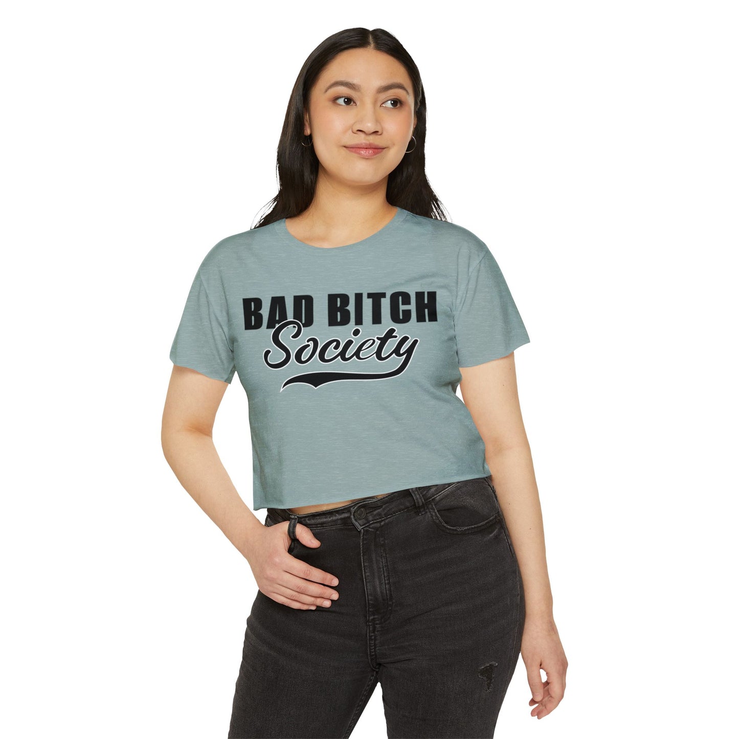 FaithStyles Bad Bitch Society Crop Top — Women's Festival Graphic Tee