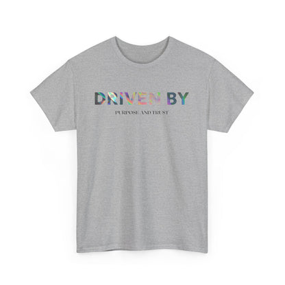 Driven By Inspiration Unisex Heavy Cotton Tee, Motivational Shirt, Casual Wear, Gift Idea for Friends, Positive Vibes, Everyday Style