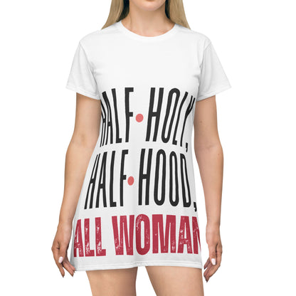 Empowering Women's T-Shirt Dress, Statement Dress, Casual Outfit, Gift for Her, Fashion Statement, Versatile Dress