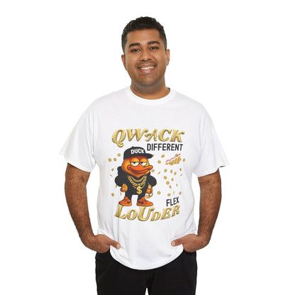 Qwack Different Unisex Heavy Cotton Tee, Fun T-Shirt, Gift for Duck Lovers, Casual Wear, Streetwear Style, Summer Vibes