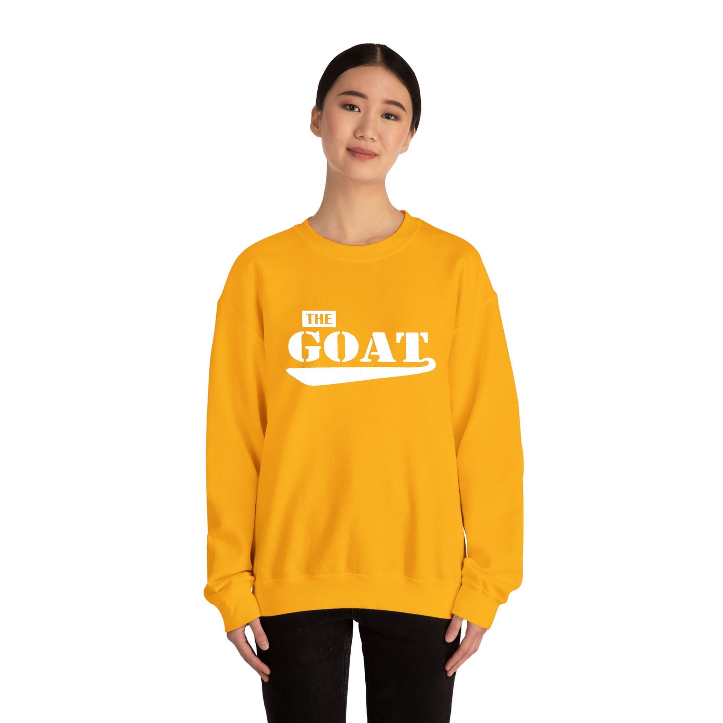 NEW FaithStyles Embroidery The GOAT Crewneck Sweatshirt — Bold Graphic Unisex Pullover
