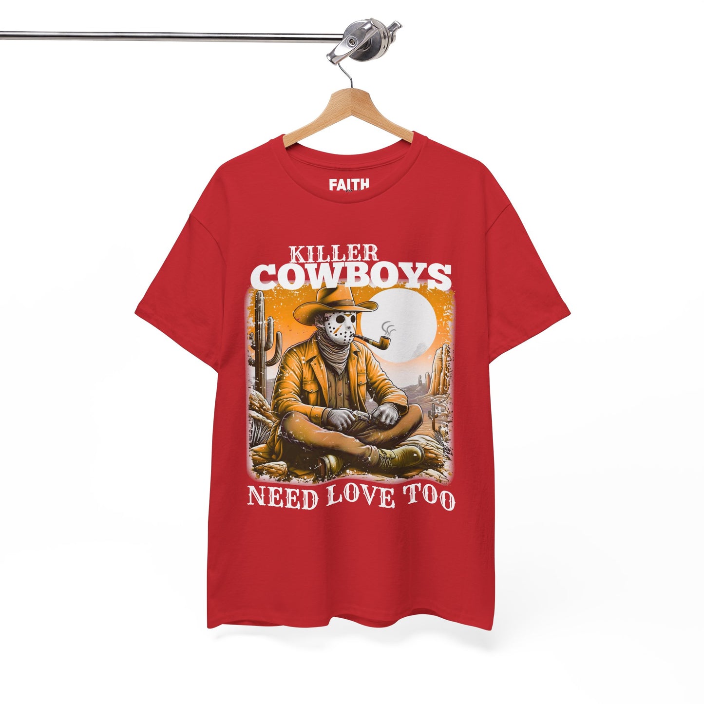 Killer Cowboys Graphic Tee, Unisex Heavy Cotton T-Shirt for Casual Wear, Cowboy Lover Gift, Western Occasion Apparel