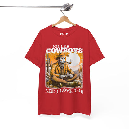Killer Cowboys Graphic Tee, Unisex Heavy Cotton T-Shirt for Casual Wear, Cowboy Lover Gift, Western Occasion Apparel