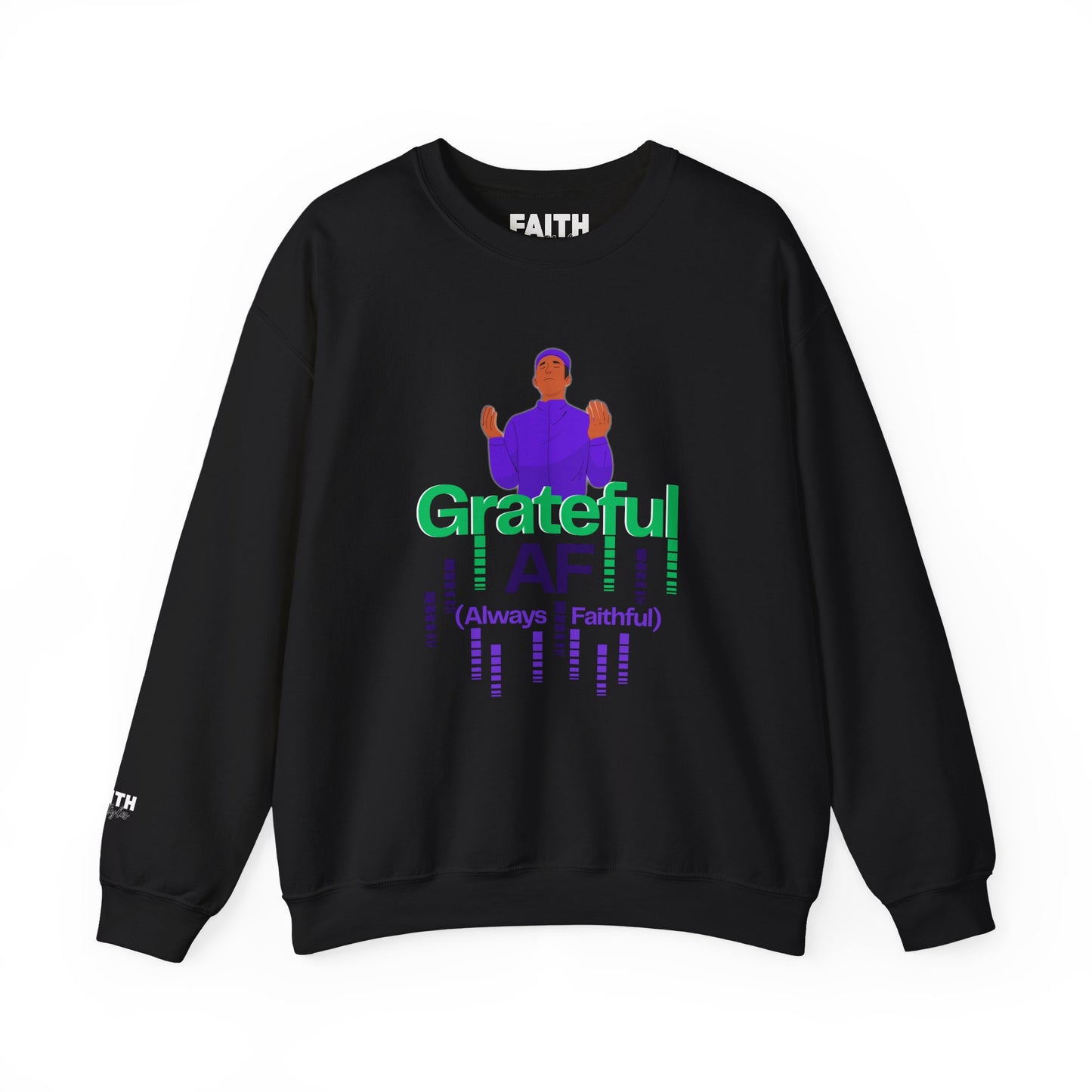 Male Grateful AF Unisex Crewneck Sweatshirt | Cozy Gift for Friends, Thanksgiving Apparel, Everyday Comfort, Gratitude Expression