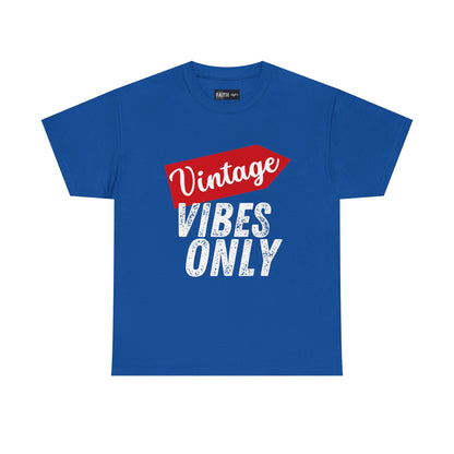 Vintage Vibes Only Unisex Heavy Cotton Tee, Retro T-Shirt, Trendy Gift for Him/Her, Casual Wear, Music Festival Outfit