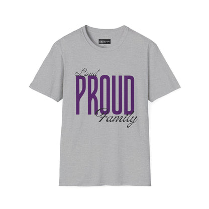 Proud Family Unisex T-Shirt, Lightweight Tee, Family Reunion Gift, Holiday Apparel, Personalized T-Shirt, Soft Cotton Top