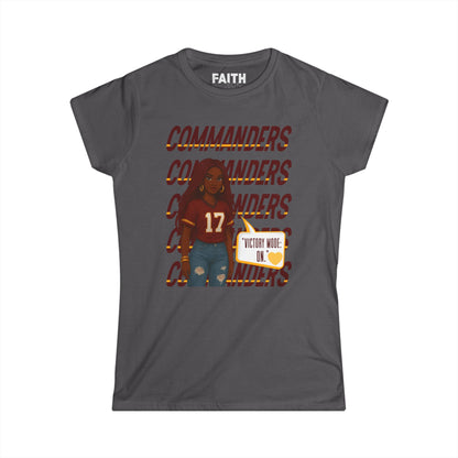 Commanders Women's Softstyle Tee - Fun Casual Shirt for Game Days, Fan Apparel, Perfect Gift for Sports Lovers, Comfortable & Stylish