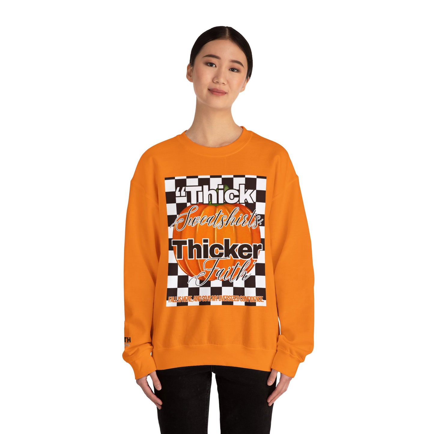FaithStyles Thick Sweatshirts Pumpkin, Unisex Graphic Sweatshirt, Crewneck Sweatshirt, Sports Apparel, Cozy Casual Wear