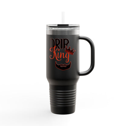 Drip King Insulated Travel Mug, 40oz | Perfect for Coffee Lovers, Gift for Him, Road Trips, Bearded Men, Stylish Drinkware