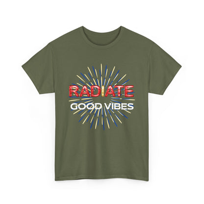 Radiate Unisex Heavy Cotton Tee - Positive Vibe Shirt, Gift for Friends, Motivational Apparel, Casual Wear, Everyday Comfort