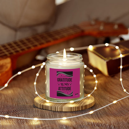 FaithStyles "GRATITUDE IS ATTITUDE" Scented Wax Candles, Coconut Apricot Wax (4oz, 9oz)