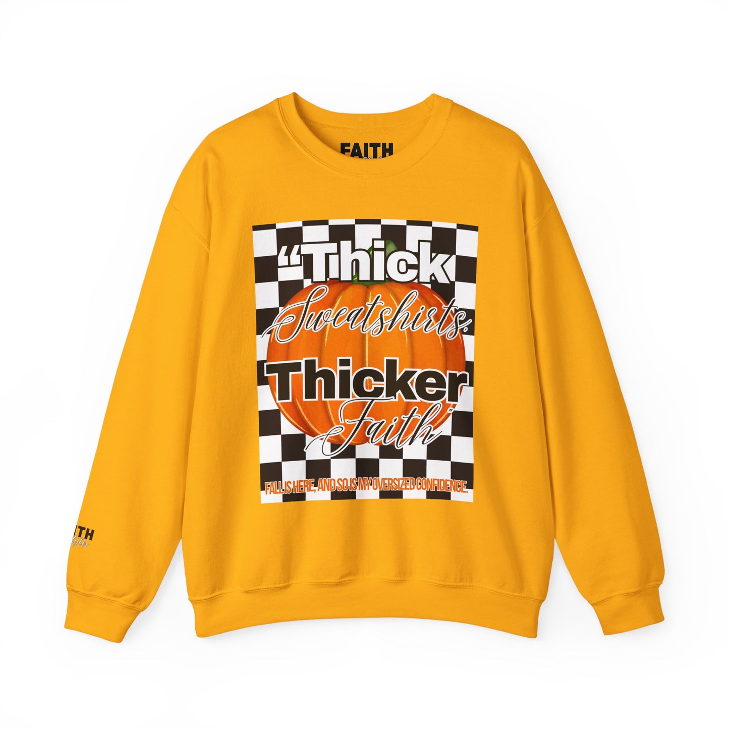 FaithStyles Thick Sweatshirts Pumpkin, Unisex Graphic Sweatshirt, Crewneck Sweatshirt, Sports Apparel, Cozy Casual Wear