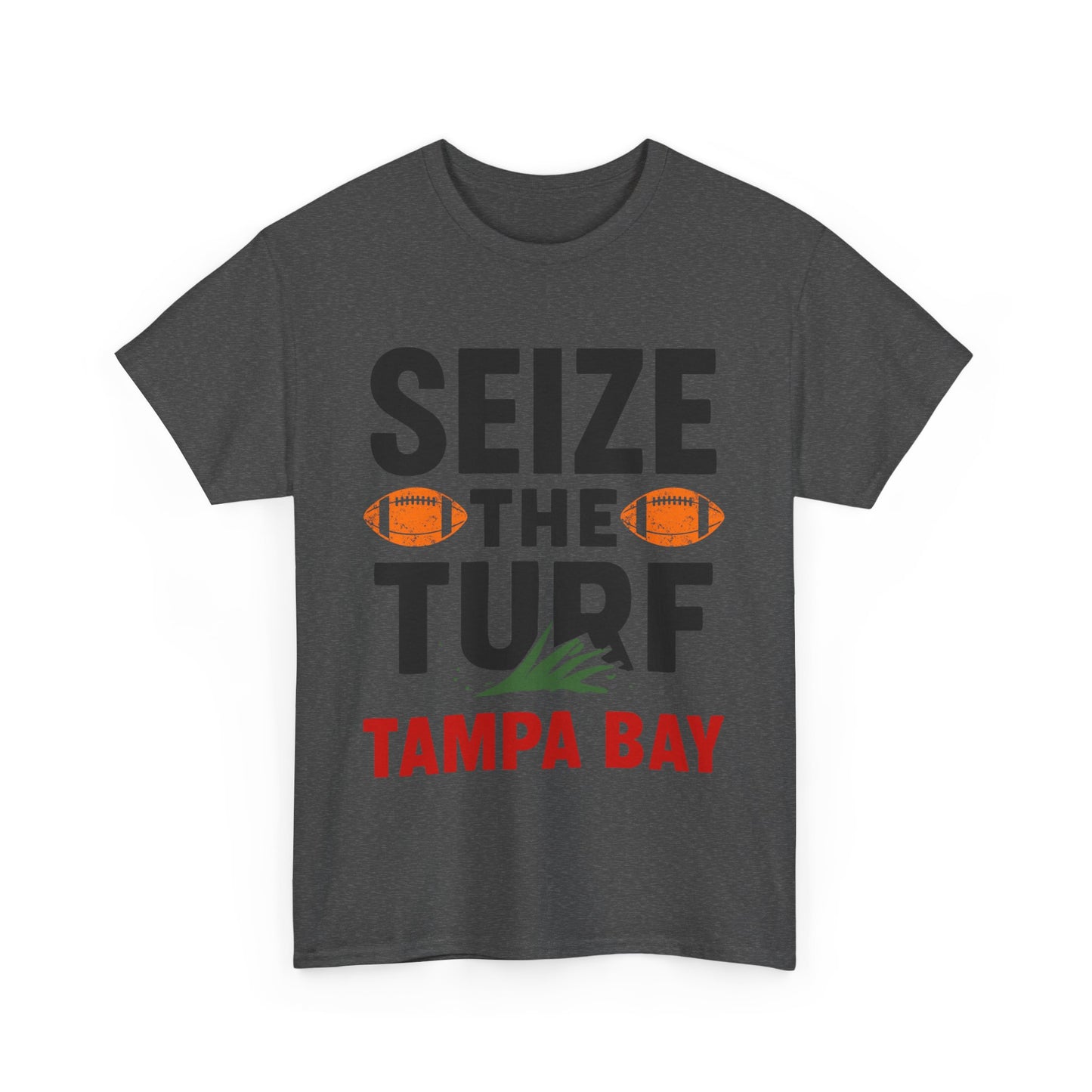 Male Heavy Cotton Tee - Seize the Turf Tampa Bay Football Shirt, Sports [...]