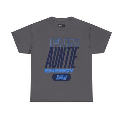 Fun Auntie Energy Activated Tee - Perfect Gift for Cool Aunts, Casual Wear, Gifting, Family Celebrations, Aunt's Day